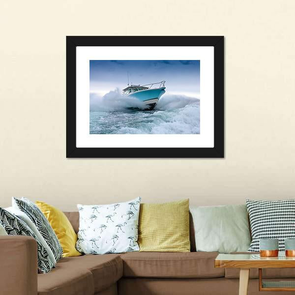 Motor Boat Jump Canvas Wall Art-3 Horizontal-Gallery Wrap-25" x 16"-Tiaracle