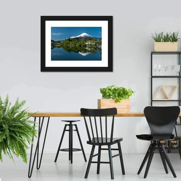 Mount Fuji From Lake Canvas Wall Art-3 Horizontal-Gallery Wrap-25" x 16"-Tiaracle