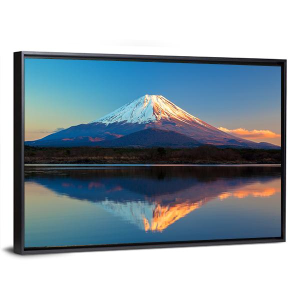 Mount Fuji & Lake Shoji Canvas Wall Art-3 Horizontal-Gallery Wrap-25" x 16"-Tiaracle