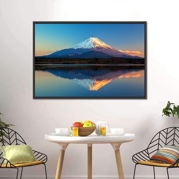 Mount Fuji & Lake Shoji Canvas Wall Art-3 Horizontal-Gallery Wrap-25" x 16"-Tiaracle