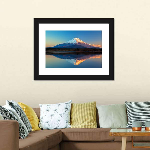 Mount Fuji & Lake Shoji Canvas Wall Art-3 Horizontal-Gallery Wrap-25" x 16"-Tiaracle