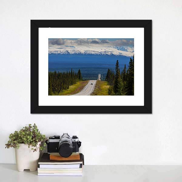 Mountain Road Alaska Canvas Wall Art-3 Horizontal-Gallery Wrap-25" x 16"-Tiaracle