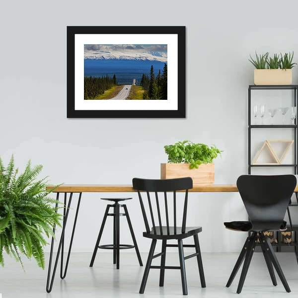 Mountain Road Alaska Canvas Wall Art-3 Horizontal-Gallery Wrap-25" x 16"-Tiaracle