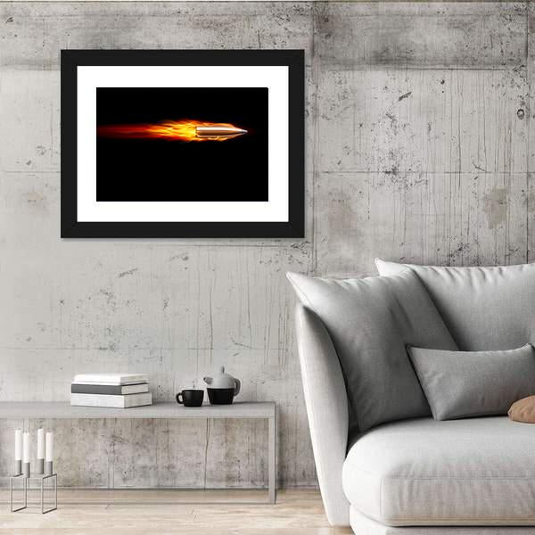 Moving Red Fiery Bullet Canvas Wall Art-3 Horizontal-Gallery Wrap-25" x 16"-Tiaracle