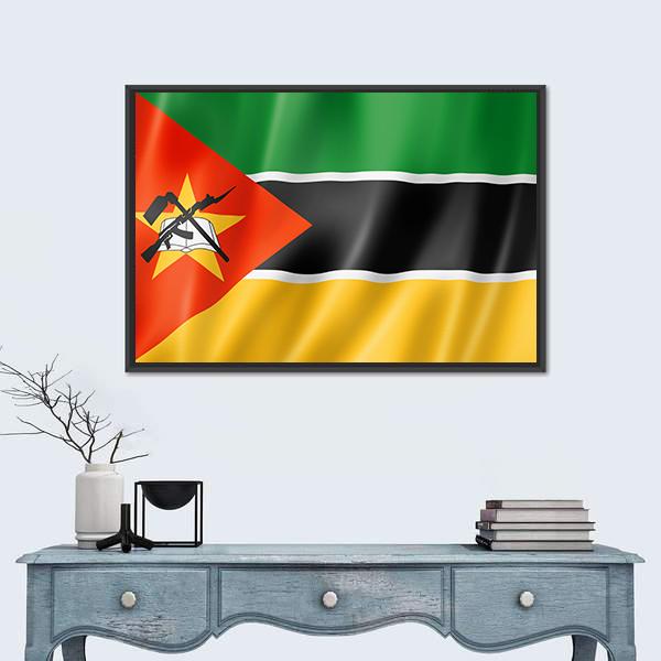 Mozambique Flag Canvas Wall Art-3 Horizontal-Gallery Wrap-25" x 16"-Tiaracle