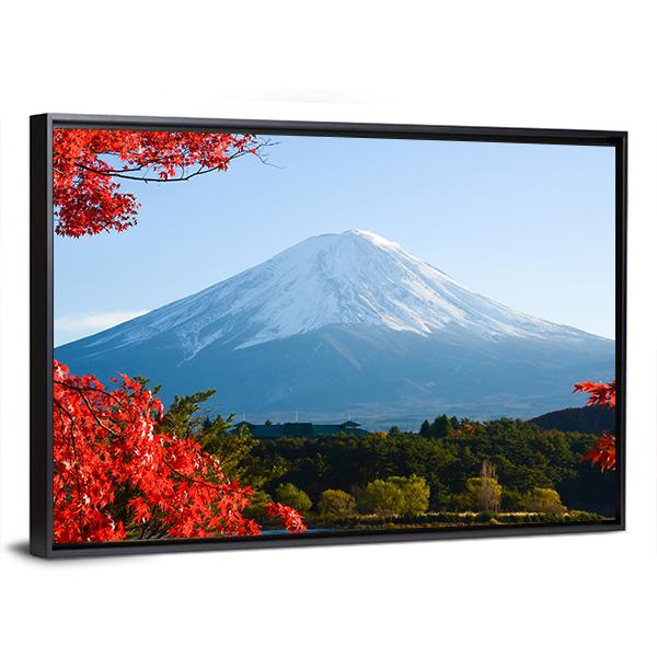 Mt Fuji In Autumn Canvas Wall Art-3 Horizontal-Gallery Wrap-25" x 16"-Tiaracle