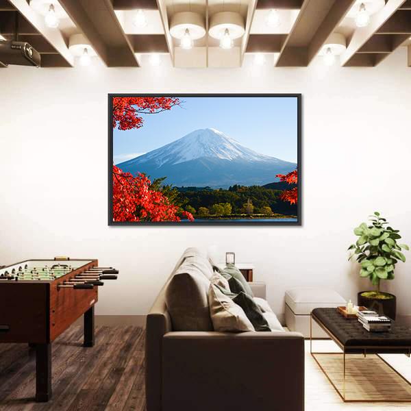 Mt Fuji In Autumn Canvas Wall Art-3 Horizontal-Gallery Wrap-25" x 16"-Tiaracle