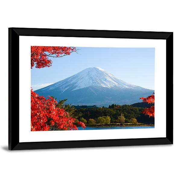 Mt Fuji In Autumn Canvas Wall Art-3 Horizontal-Gallery Wrap-25" x 16"-Tiaracle