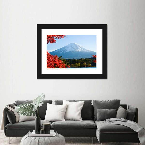 Mt Fuji In Autumn Canvas Wall Art-3 Horizontal-Gallery Wrap-25" x 16"-Tiaracle