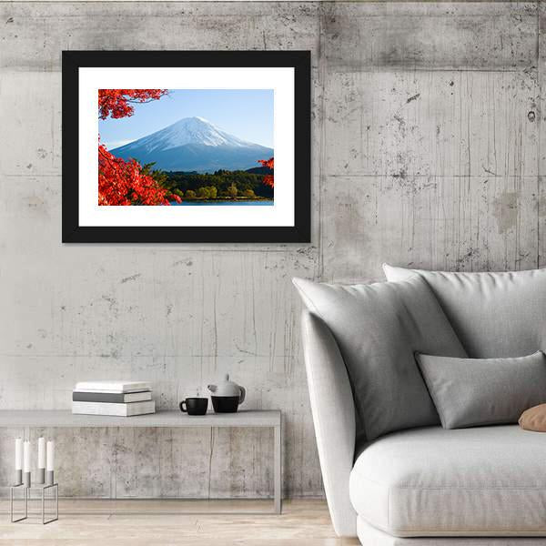 Mt Fuji In Autumn Canvas Wall Art-3 Horizontal-Gallery Wrap-25" x 16"-Tiaracle