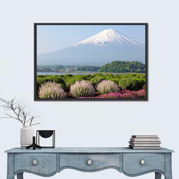 Mt Fuji In Spring Canvas Wall Art-3 Horizontal-Gallery Wrap-25" x 16"-Tiaracle