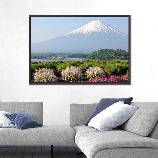 Mt Fuji In Spring Canvas Wall Art-3 Horizontal-Gallery Wrap-25" x 16"-Tiaracle