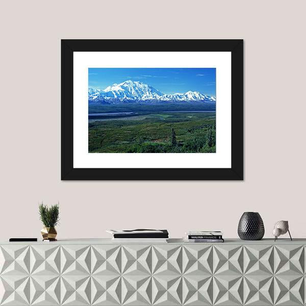 Mt McKinley & Lake Canvas Wall Art-1 Piece-Framed Print-20" x 16"-Tiaracle