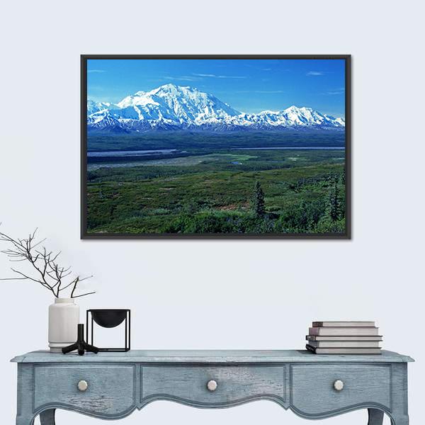 Mt McKinley & Lake Canvas Wall Art-3 Horizontal-Gallery Wrap-25" x 16"-Tiaracle