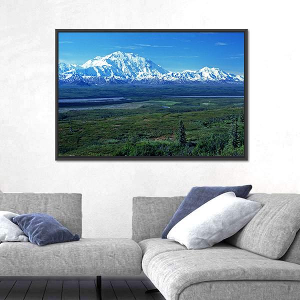 Mt McKinley & Lake Canvas Wall Art-3 Horizontal-Gallery Wrap-25" x 16"-Tiaracle