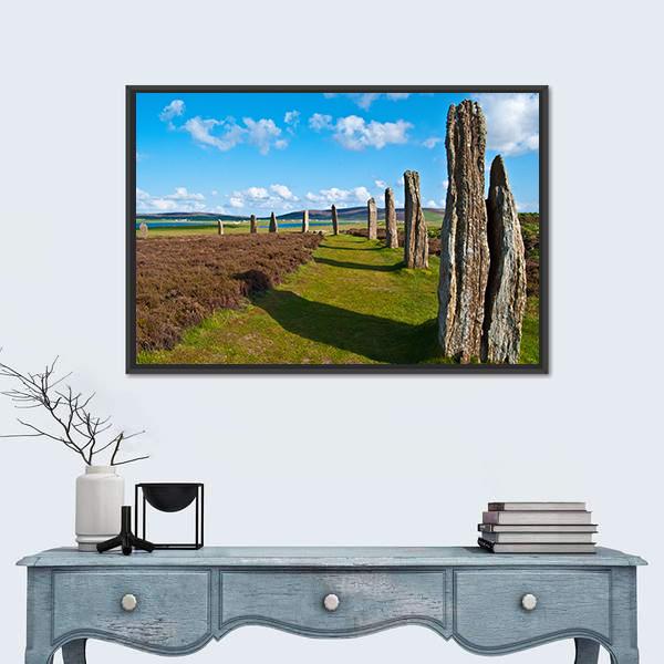 Mystic Ring Of Brodgar Canvas Wall Art-1 Piece-Floating Frame-24" x 16"-Tiaracle