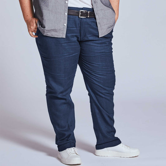Marineblaue Leinenhose