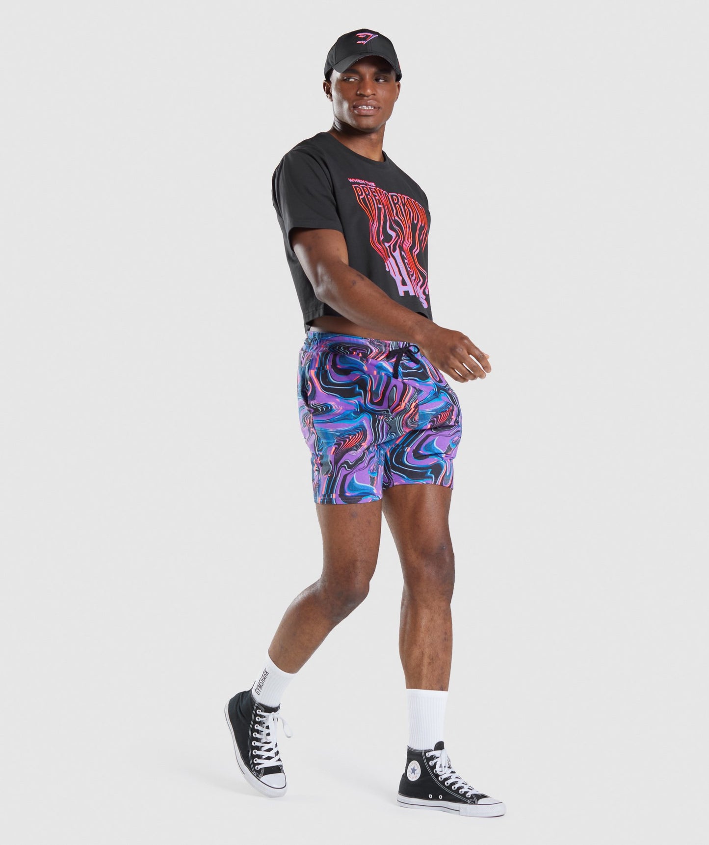 Gymshark New Era 9FORTY Adjustable - Black/Purple Print