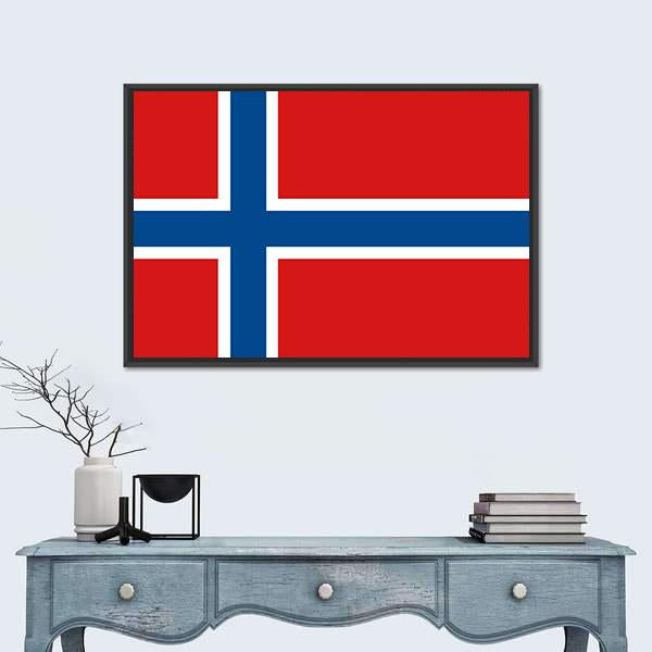 Norway Flag Canvas Wall Art-1 Piece-Floating Frame-24" x 16"-Tiaracle