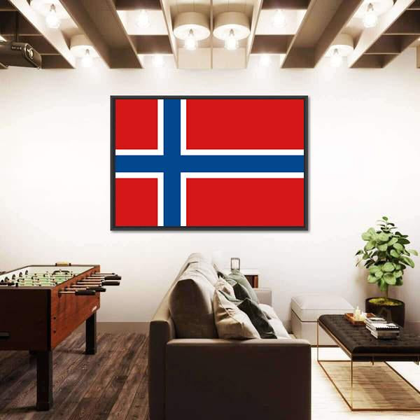 Norway Flag Canvas Wall Art-3 Horizontal-Gallery Wrap-25" x 16"-Tiaracle