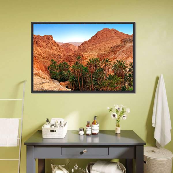 Oasis Chebika Canvas Wall Art-3 Horizontal-Gallery Wrap-25" x 16"-Tiaracle