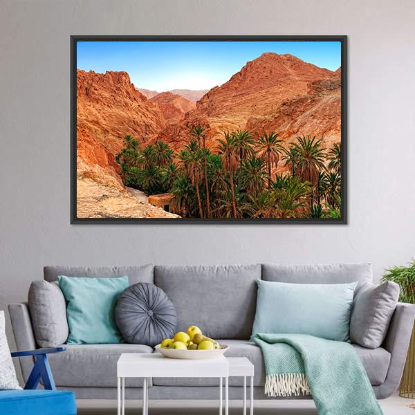 Oasis Chebika Canvas Wall Art-3 Horizontal-Gallery Wrap-25" x 16"-Tiaracle