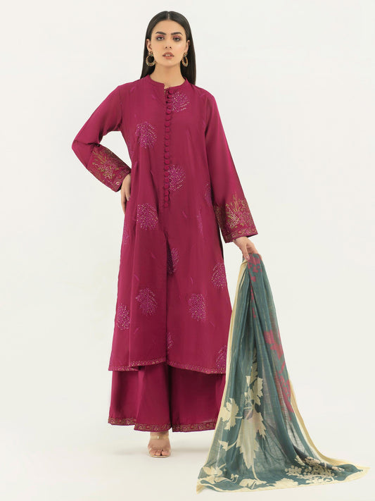 Embroidered Silk Suit