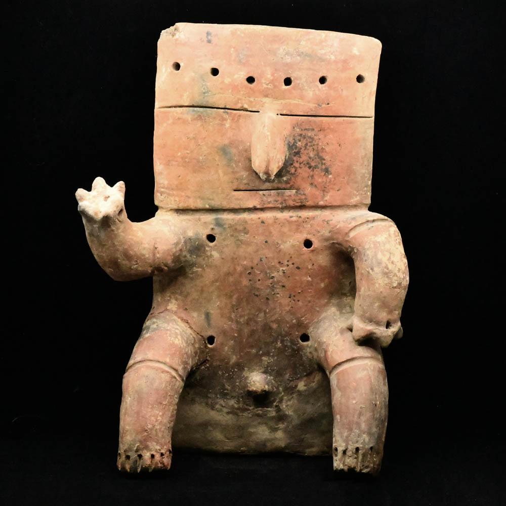 Eine große sitzende männliche Quimbaya-Figur, Kolumbien, ca. 1200 - 1400 n. Chr.