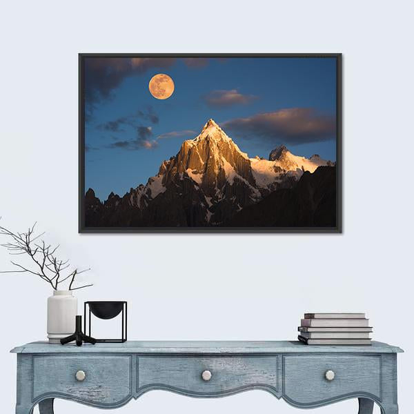 Paiyu Peak Karakoram Canvas Wall Art-1 Piece-Floating Frame-24" x 16"-Tiaracle