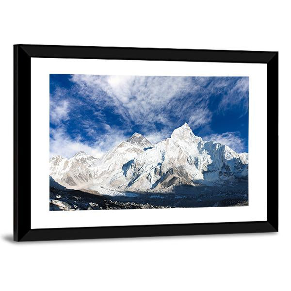 Panoramic View Of Mount Everest With Beautiful Sky And Khumbu Glacier Canvas Wall Art-3 Horizontal-Gallery Wrap-25" x 16"-Tiaracle