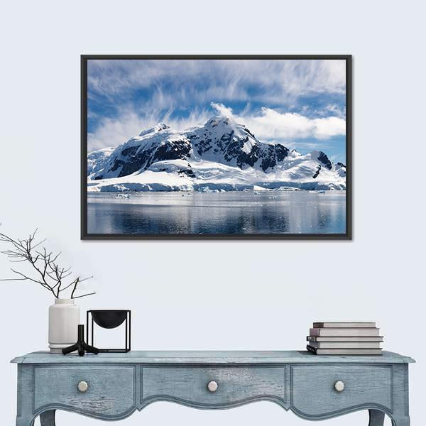 Paradise Bay Antarctica Canvas Wall Art-1 Piece-Floating Frame-24" x 16"-Tiaracle