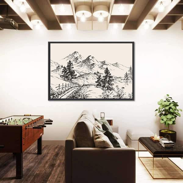 Path In The Mountains Canvas Wall Art-3 Horizontal-Gallery Wrap-25" x 16"-Tiaracle