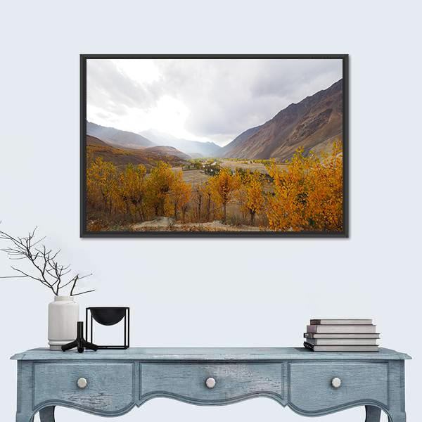 Phander Lake In Northern Pakistan Canvas Wall Art-1 Piece-Floating Frame-24" x 16"-Tiaracle