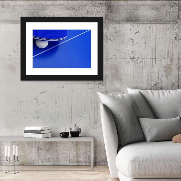 Pingpong Ball With A Racket On A Table Canvas Wall Art-3 Horizontal-Gallery Wrap-25" x 16"-Tiaracle