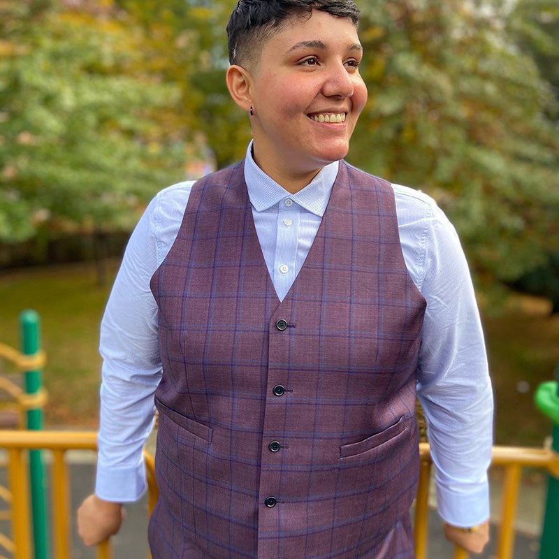 Plum Plaid Vest