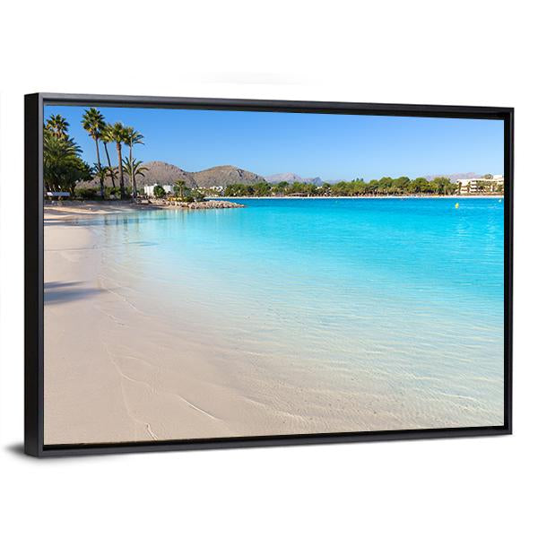 Platja De Alcudia Beach Canvas Wall Art-3 Horizontal-Gallery Wrap-25" x 16"-Tiaracle