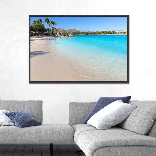 Platja De Alcudia Beach Canvas Wall Art-3 Horizontal-Gallery Wrap-25" x 16"-Tiaracle