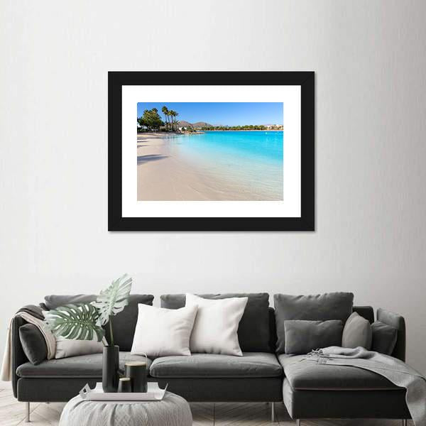 Platja De Alcudia Beach Canvas Wall Art-3 Horizontal-Gallery Wrap-25" x 16"-Tiaracle