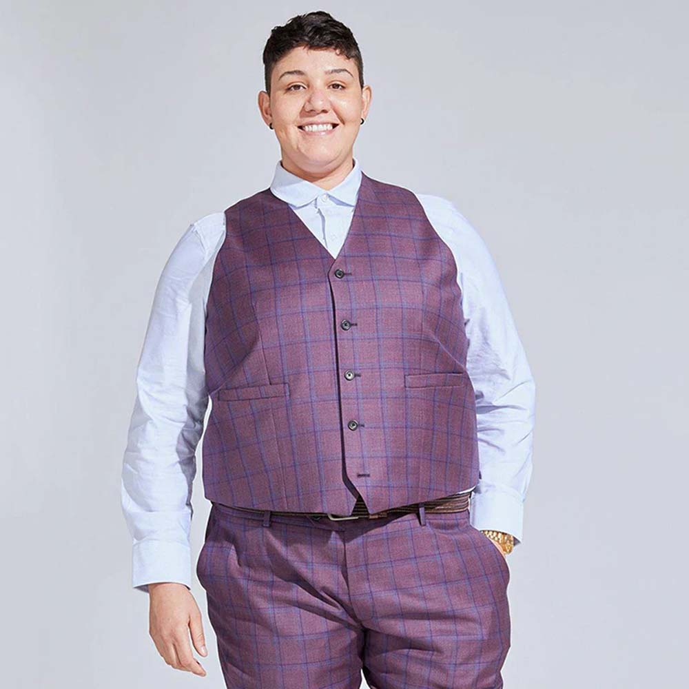 Plum Plaid Vest