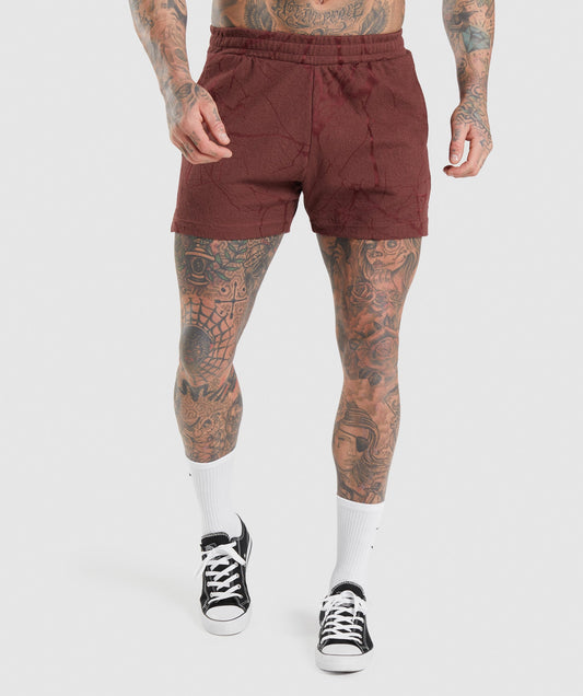 Gymshark Power 5" Short - Cherry Brown Print