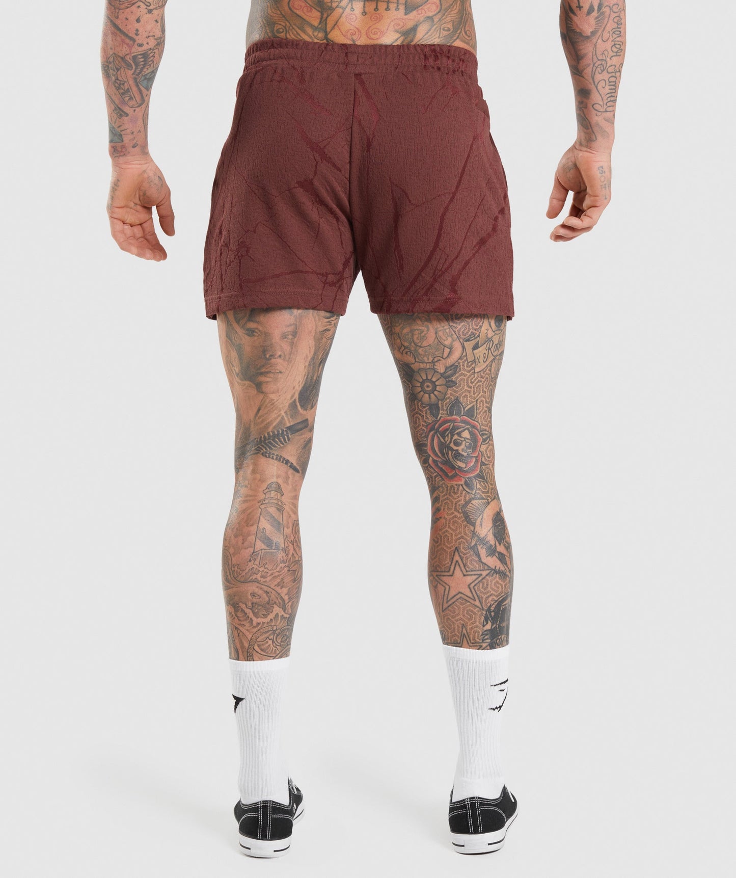 Gymshark Power 5" Short - Cherry Brown Print