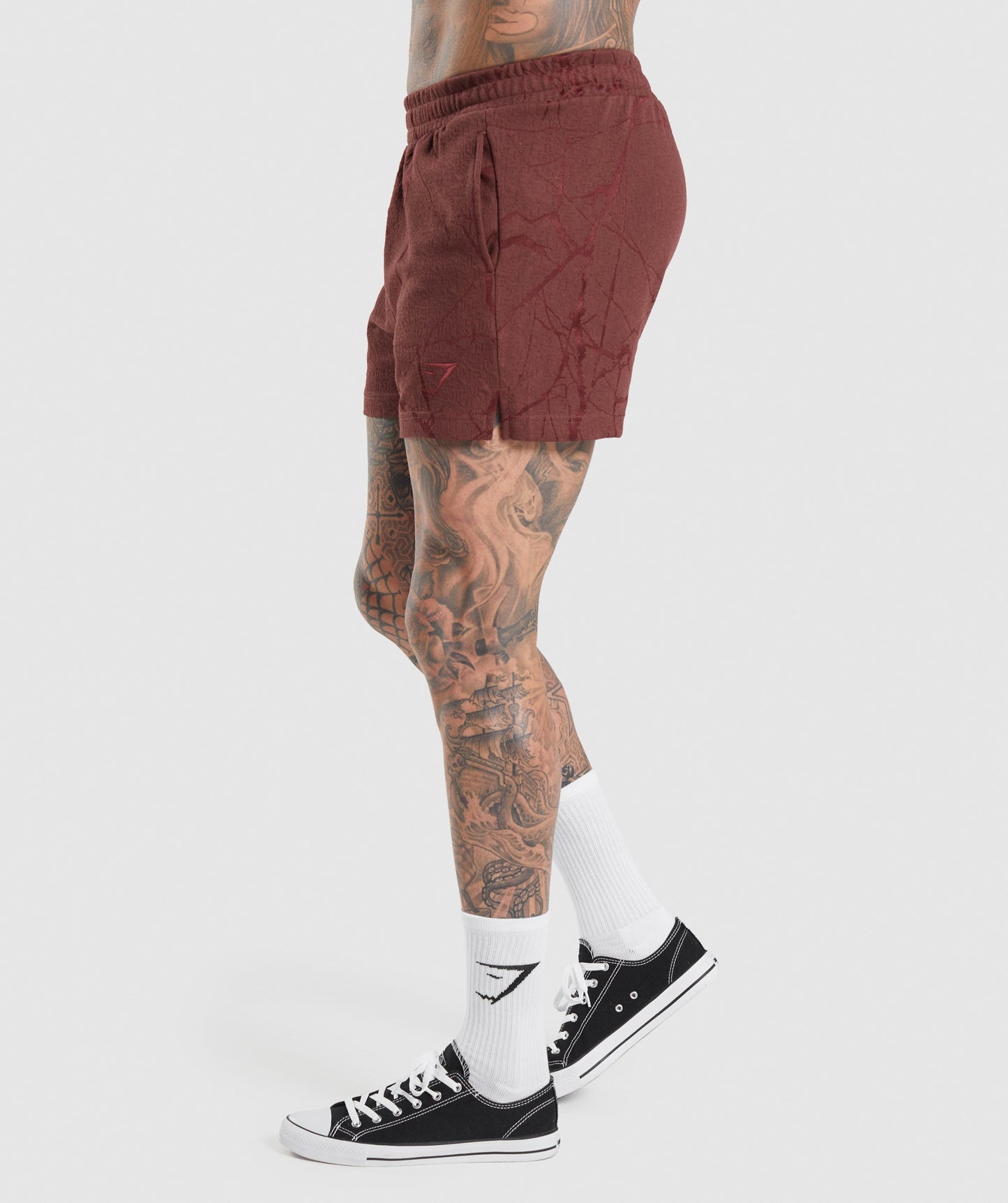 Gymshark Power 5" Short - Cherry Brown Print