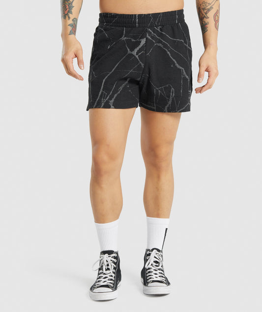 Gymshark Power 5 "Shorts - Schwarzer Druck
