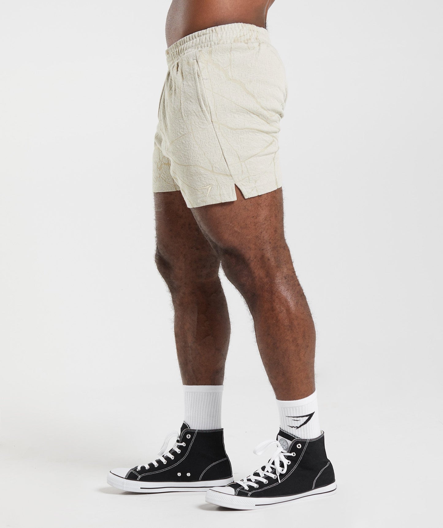 Gymshark Power 5" Short - Pebble Grey Print