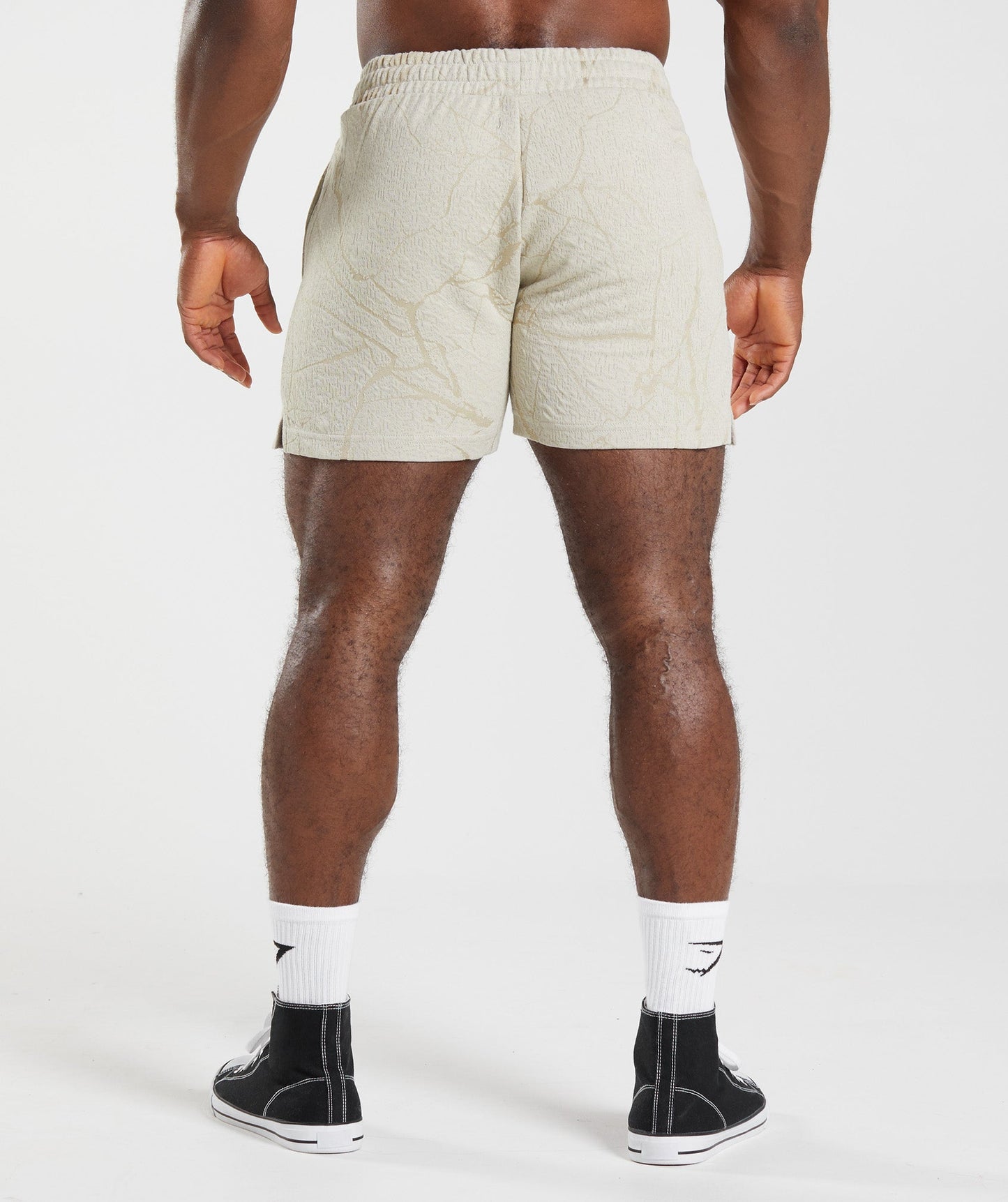 Gymshark Power 5" Short - Pebble Grey Print