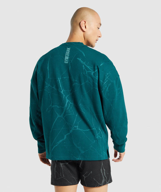 Gymshark Power Crew - Teal Print