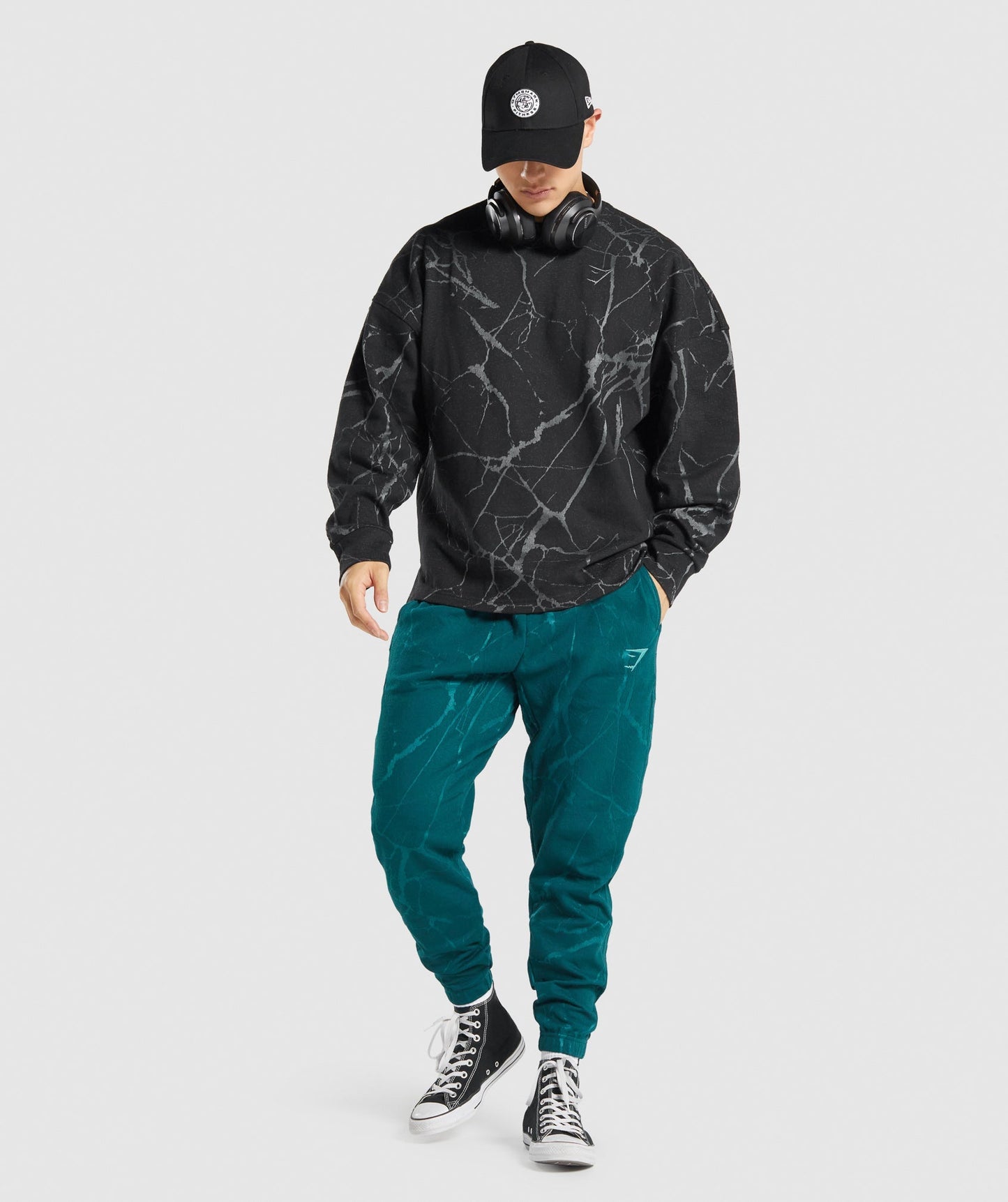Gymshark Power Joggers - blaugrüner Druck