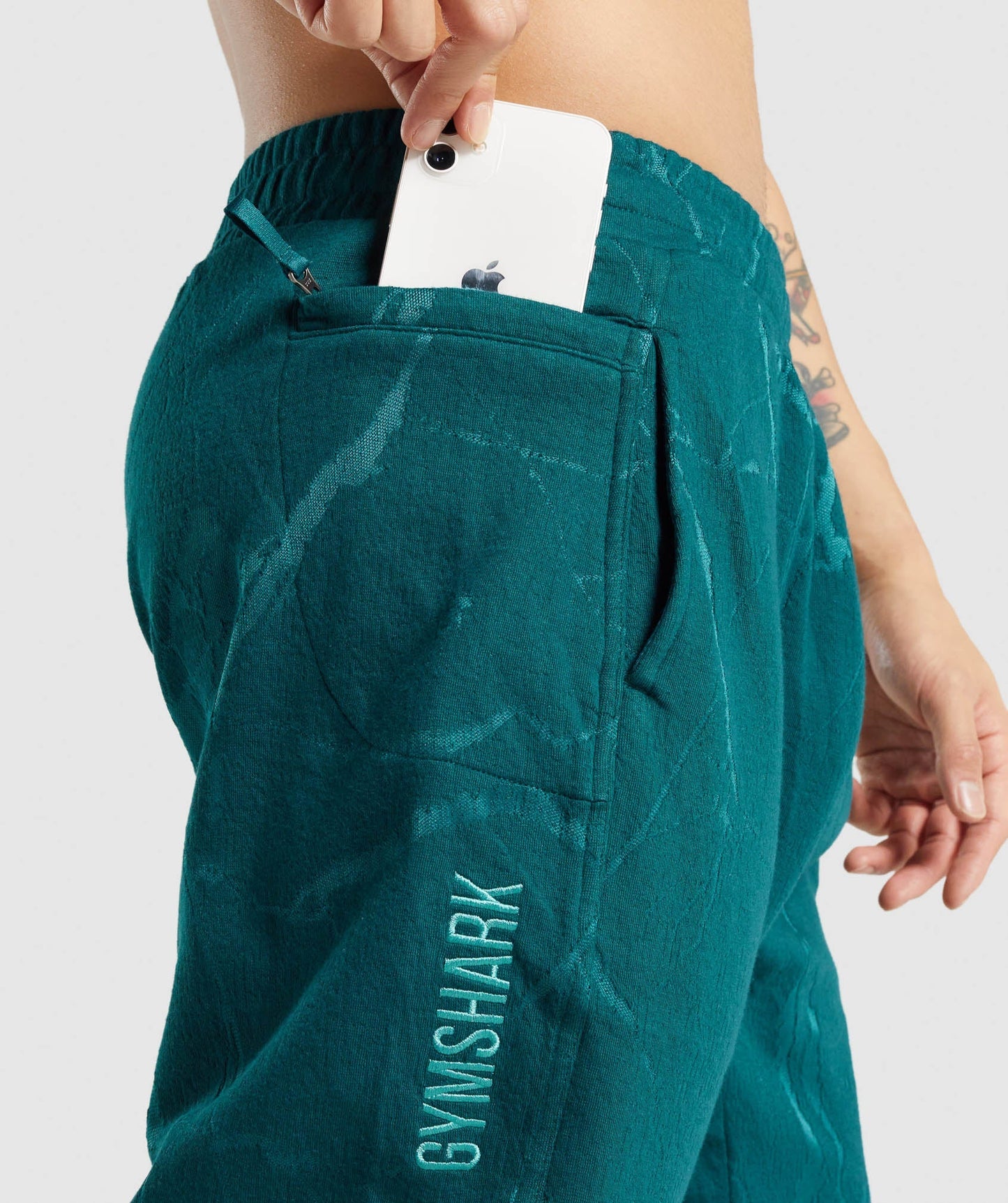 Gymshark Power Joggers - blaugrüner Druck