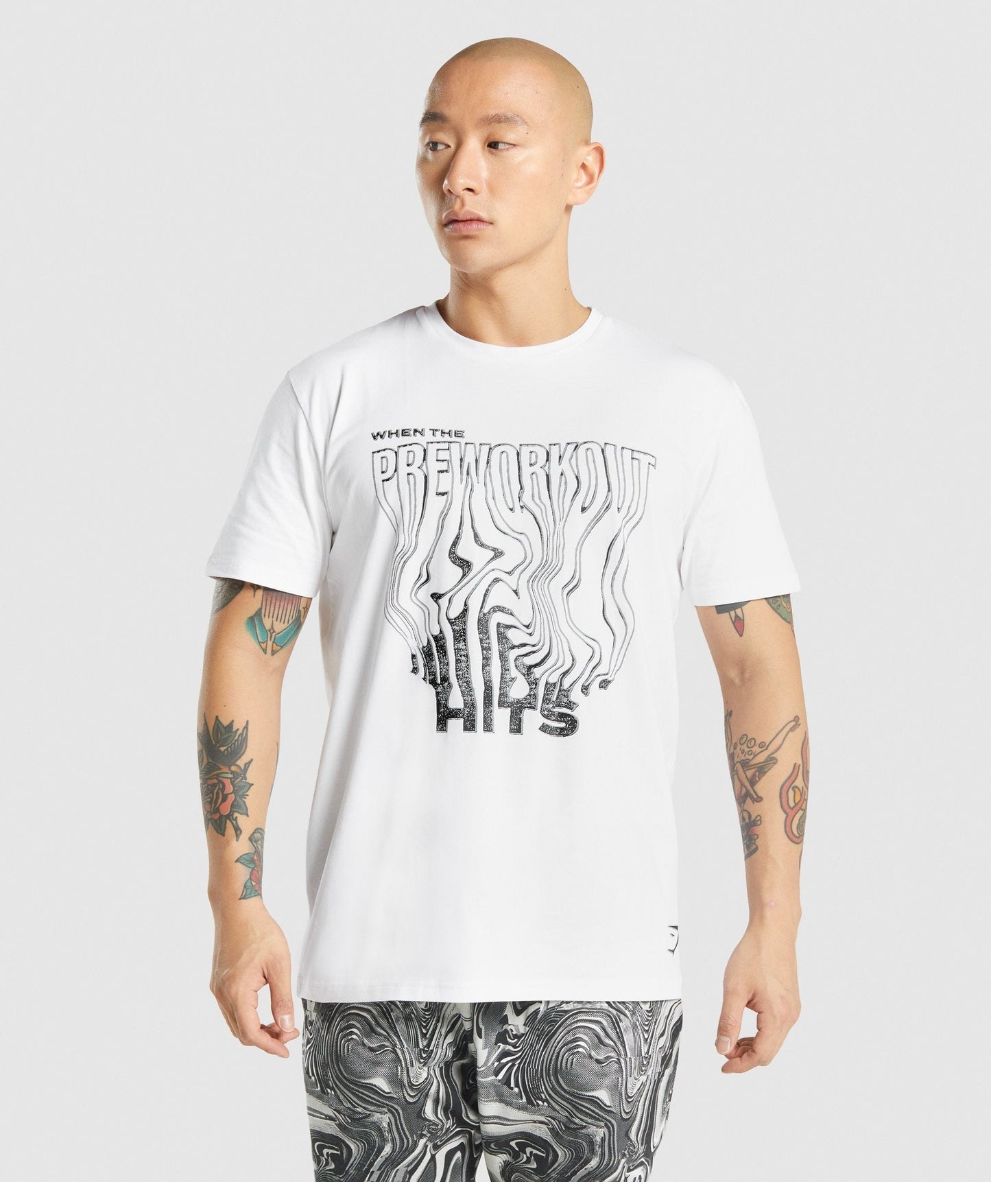 Gymshark Pre-Workout T-Shirt-Weiß