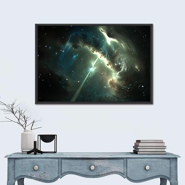 Pulsar In The Nebula Canvas Wall Art-1 Piece-Floating Frame-24" x 16"-Tiaracle